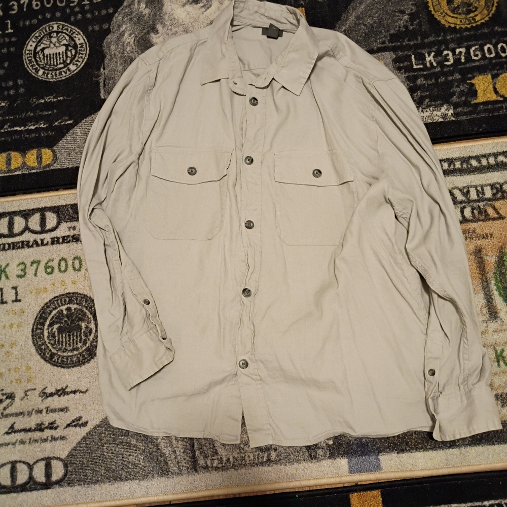 Men's Beige Button-Up Jacket